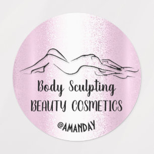 Etiquetas Slim Body Cosmetics Balm Soap Esculpindo Rosa Novo