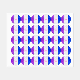 Etiquetas SlipperyJoe Arraste a bandeira azul roxa Sequ azul