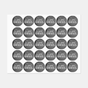 Etiquetas SlipperyJoe's Eu gosto de garotas 'chalkboard' suj