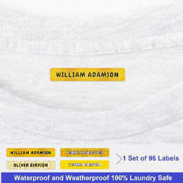 Etiquetas Sobrenome longo à prova de água Dourada | Roupa de