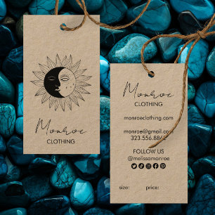 Etiquetas Sociais Boho Sol Lua Arte KRAFT PARA PEN