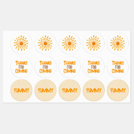 Etiquetas Sol divertido brilha.