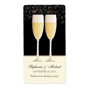 Etiquetas Sparkling do vinho do favor do casamento