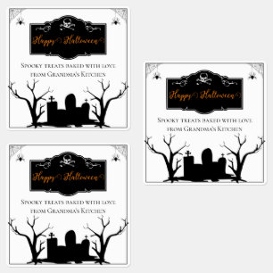 Etiquetas Spooky Graveyard Halloween