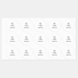 Etiquetas Sr. & Sra. adicionar nome da família data ano casa