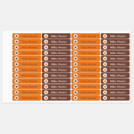 Etiquetas Stern - orange braun - 96 schmale Kinder