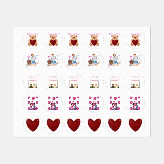 Etiquetas Sticker of Love (Folha)