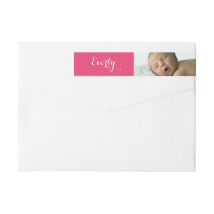 Etiquetas Sua Menina Foto Rosa White Dot Endereço de Devoluç
