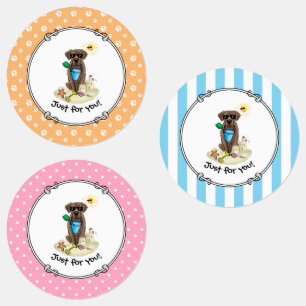 Etiquetas Summer Beach Chocolate Lab Dog Labrador Retriever