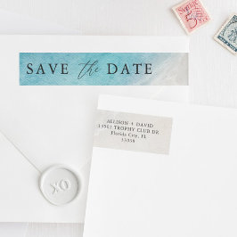 Etiquetas Summer Beach Wedding Salva O Envelope De Data