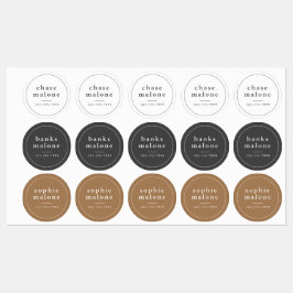 Etiquetas Suprimentos de escola para crianças de nome modern