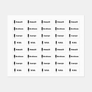 Etiquetas Tamanho do vestuário