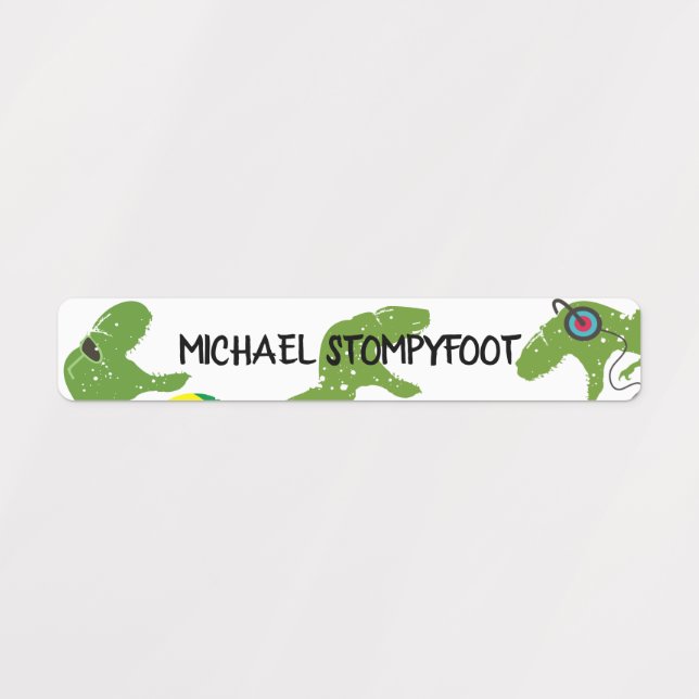 Etiquetas Tampões de identificação da diversão do Dinossaur  (Design 4)