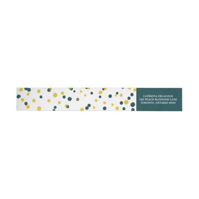 Etiquetas Teal & Yellow Confetti Dots Modern (Individual)