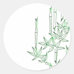 Etiquetas temáticos asiáticas de bambu