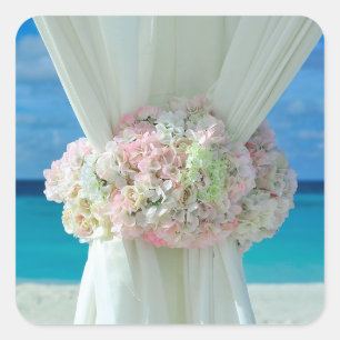 Etiquetas temáticos do casamento da praia floral