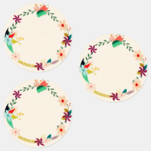 Etiquetas Terra Floral Colorida - País à prova de água