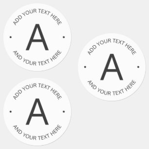 Etiquetas Texto personalizável simples Branco e Cinza