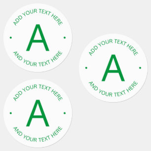 Etiquetas Texto Personalizável Simples Verde e branco