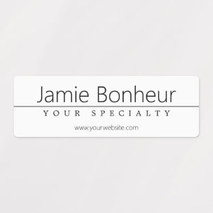 Etiquetas Texto preto simples em branco