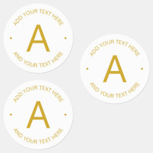 Etiquetas Texto Simples Moderno Personalizável Dourado e B
