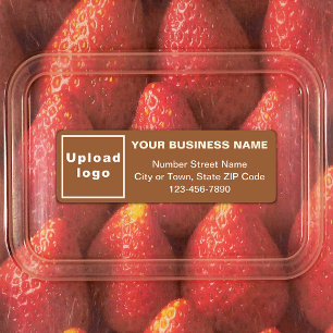 Etiquetas Textos Mínimos de Negócios no Retângulo Marrom