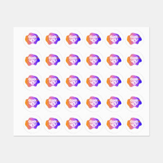 Etiquetas Thank You Sticker – Hand Lettering Gradient Style