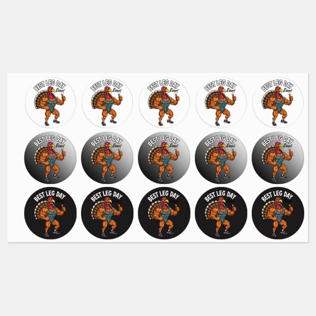 Etiquetas Thanksgiving Leg Day Labels (Folha)