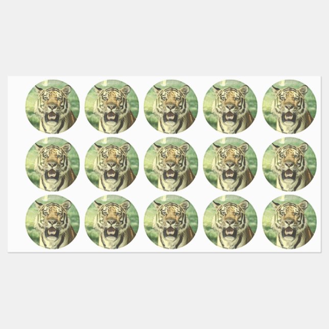 Etiquetas tigre metálico (Folha)