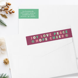 Etiquetas Tipografia de Natal moderna Joy Love Peace Esperan