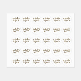 Etiquetas Tipografia Dourada moderna Obrigado