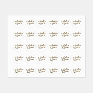 Etiquetas Tipografia Dourada moderna Obrigado