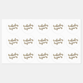 Etiquetas Tipografia Dourada moderna Obrigado