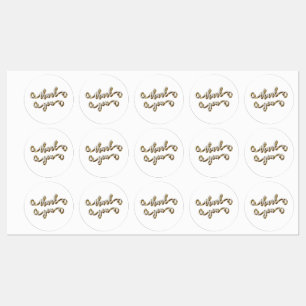 Etiquetas Tipografia Dourada moderna Obrigado