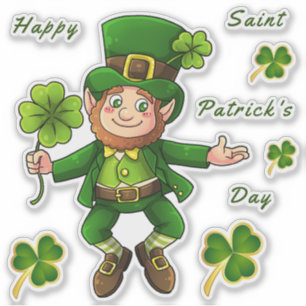 Etiquetas transparentes do Leprechaun do dia de St