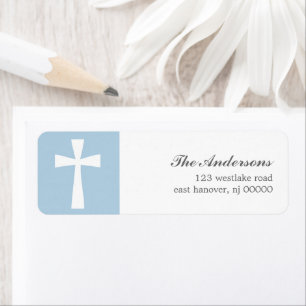 Etiquetas transversais azuis do baptismo
