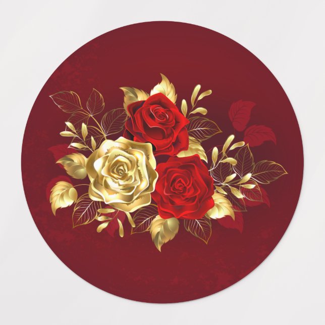 Etiquetas Três Rosas de Joia (Design 1)