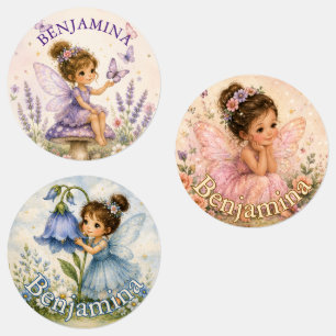 Etiquetas Trio do Jardim das Fadas / Fadas Lavanda, Rosa e A