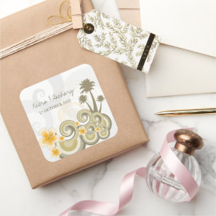 Etiquetas tropicais do casamento de praia do