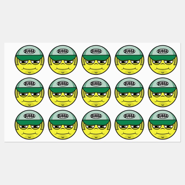 Etiquetas Trucker Face Emoji (Folha)