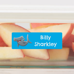 Etiquetas Tubarão-martelo engraçado cartoon personalizado