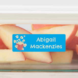 Etiquetas Um desenho animado de pipoca, engraçado, personali