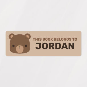 Etiquetas Ursinho Marrom Adorável com Nome Personalizado
