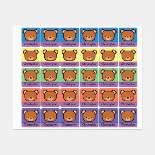 Etiquetas Urso de Pelúcia Personalizado Fofo