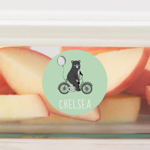 Etiquetas Urso Escandinavo sobre Bike Minimalista Verde