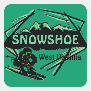 Etiquetas verdes do logotipo do esqui de West