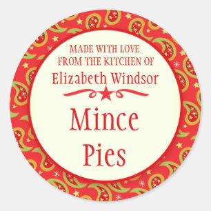 Etiquetas verdes vermelhas do presente do