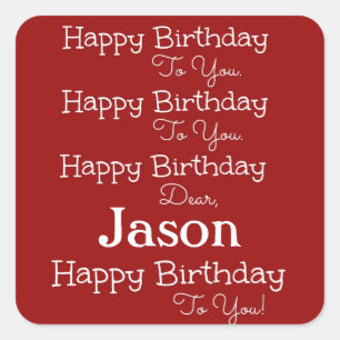 Etiquetas vermelhas da canção do feliz aniversar