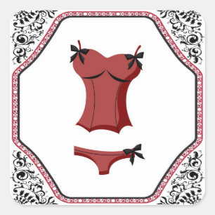Etiquetas vermelhas da lingerie  