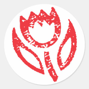 Etiquetas vermelhas da tulipa do rubi